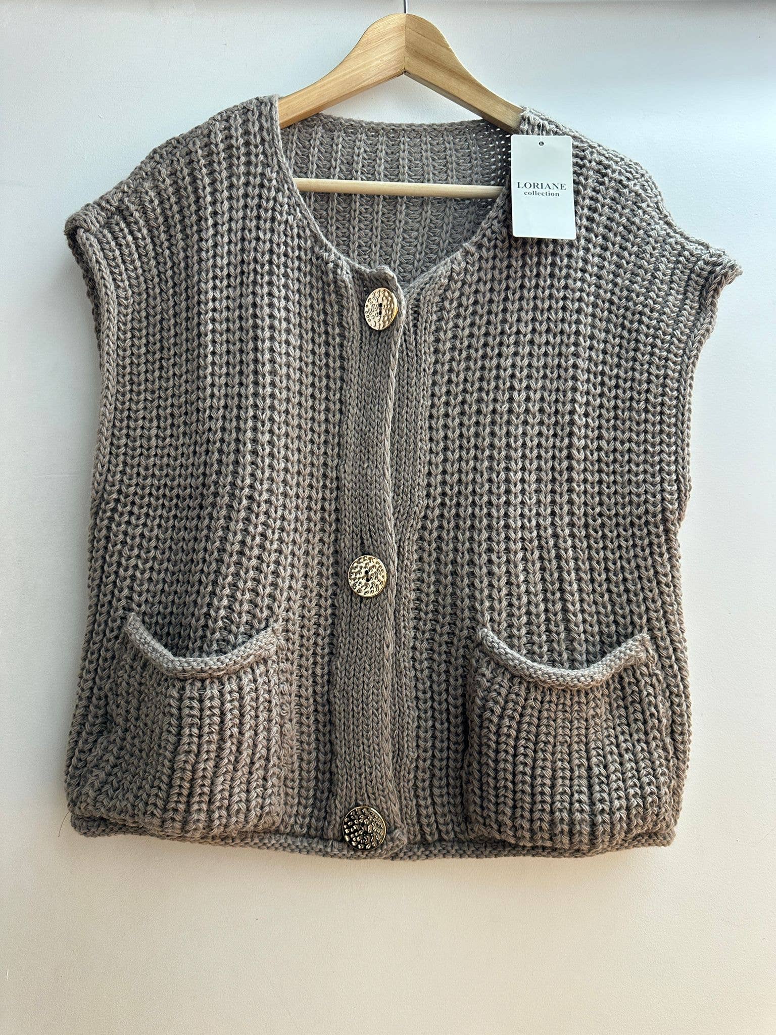 LORIANE - Wholesale Knit Sweater - Women's - 145B  Knit vest/cardigan one size3