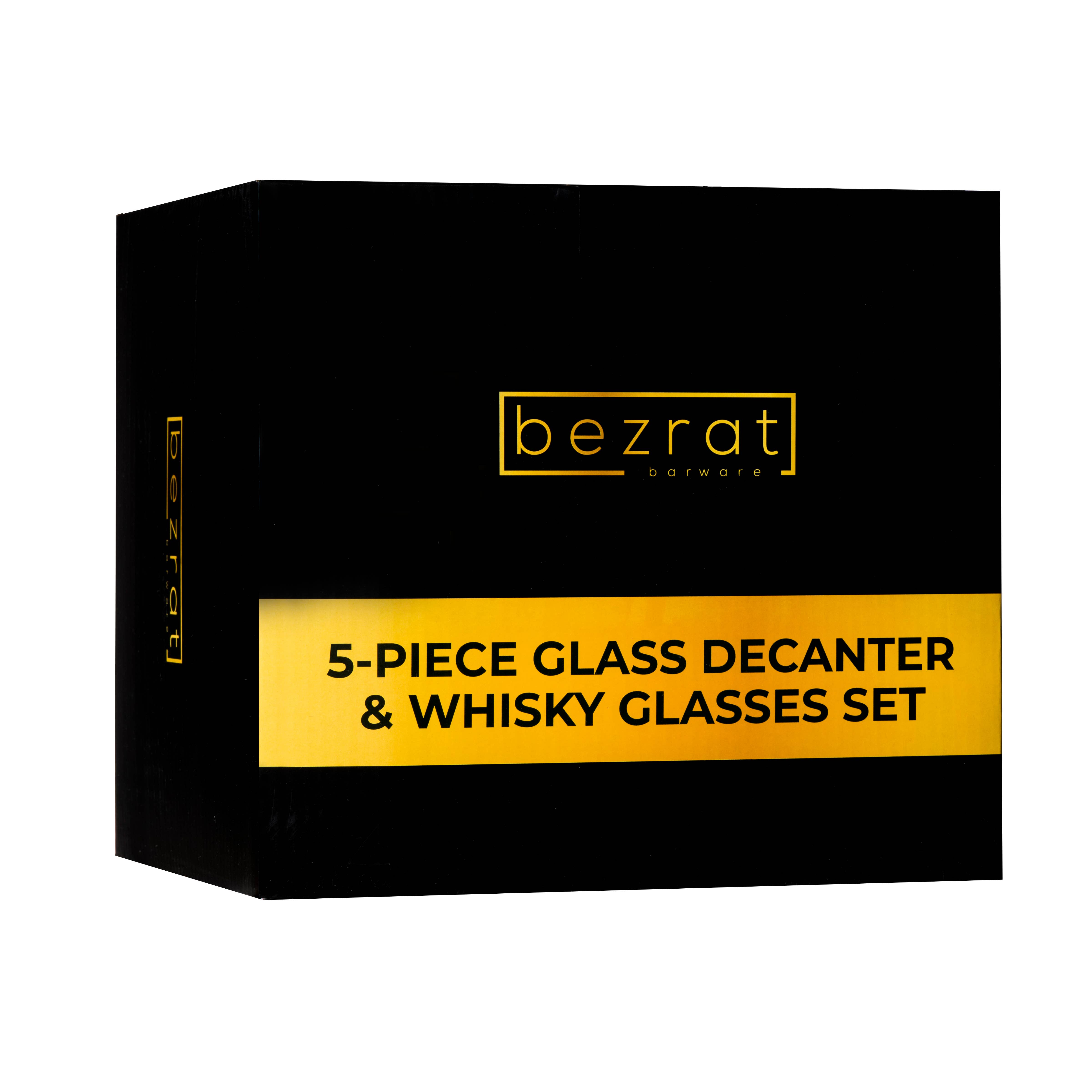 Bezrat - Vente Carafe - Ensemble carafe à whisky et 4 verres avec bouchon hermétique7