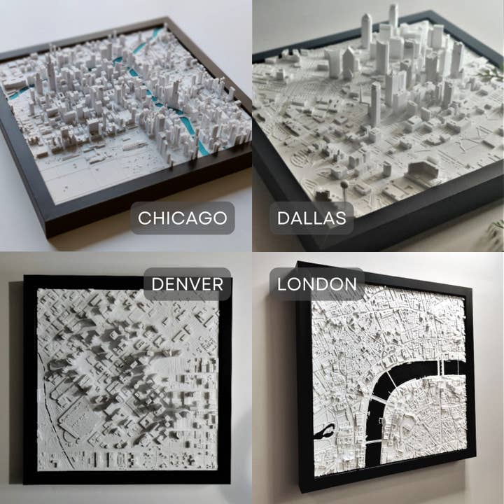 Micropolitan - Vente Cartes - Carte de la ville en 3D | Choisissez une ville | Art mural encadré en 3D et décoration d'intérieur2