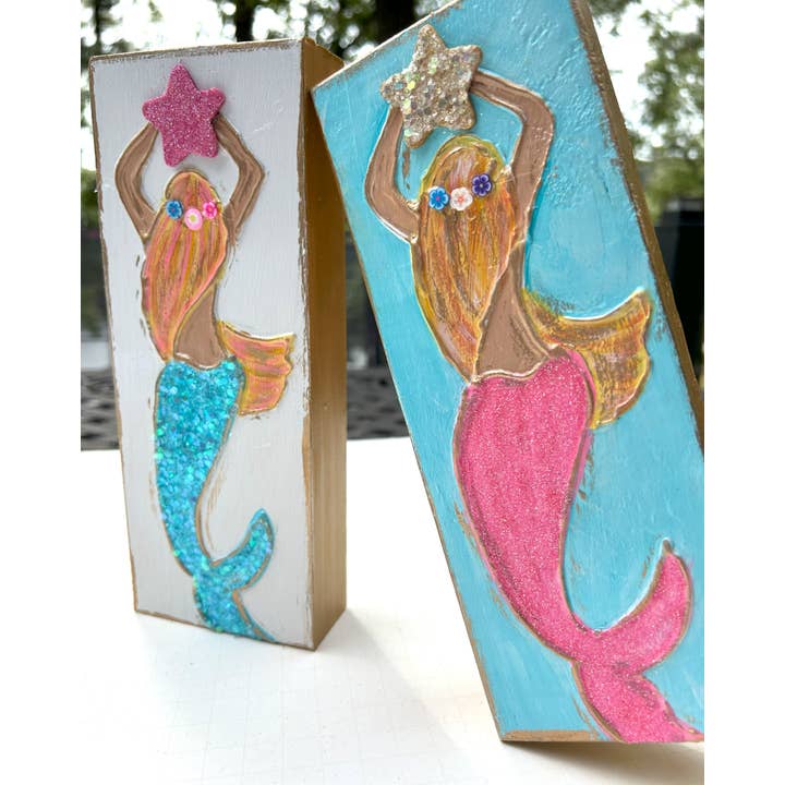 Coddiwomple - Wholesale Painting/Drawing - Glitter mermaid | coastal beach nautical under the sea Ariel