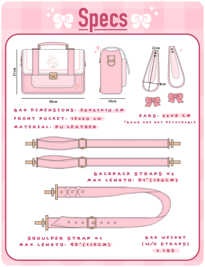 JeanaDraws - Wholesale Backpack - Women's - Bunny Ear Bag18