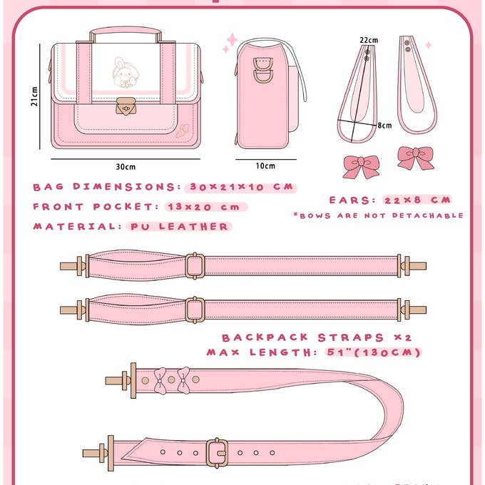 JeanaDraws - Wholesale Backpack - Women's - Bunny Ear Bag18