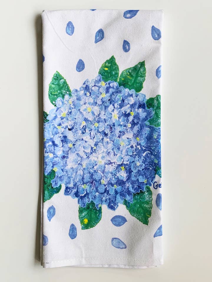 Hydrangea theedoek, barhanddoek, gastendoekje voor wholesale door My Island LLC