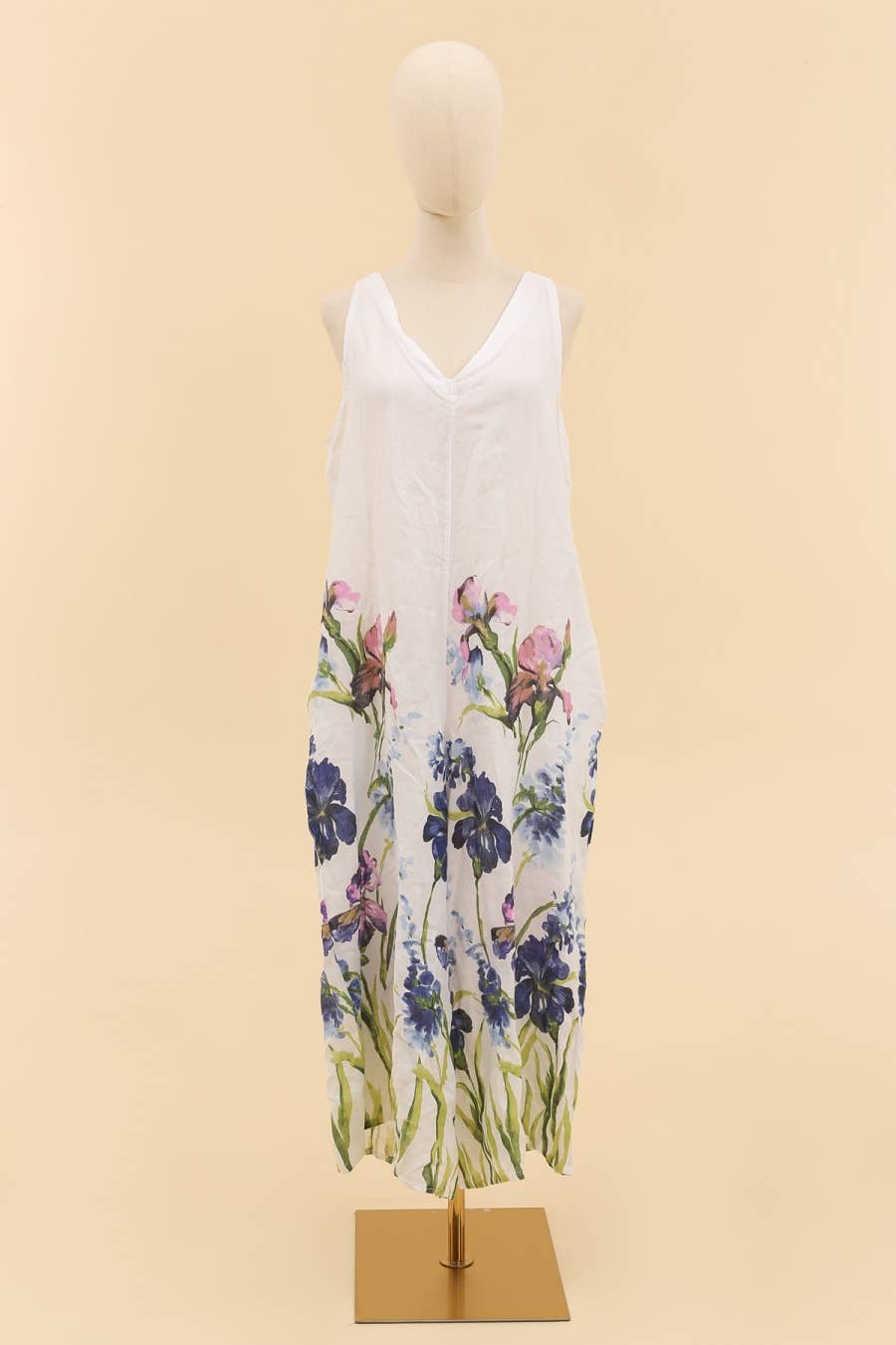 LÉA & LUC - Vente Combinaison – femme - combi  imprimé fleur en 100% lin REF. 386225