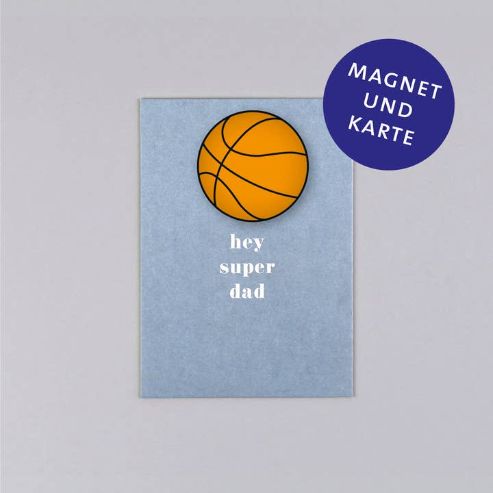 Conjunto de ímanes com postal Tessa + Basquetebol por atacado de Kunst an Papier