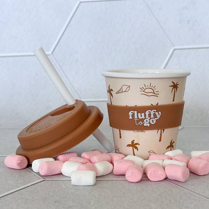 PALM TREE VIBES FLUFFY CUP for wholesale by Fluffy To Go
