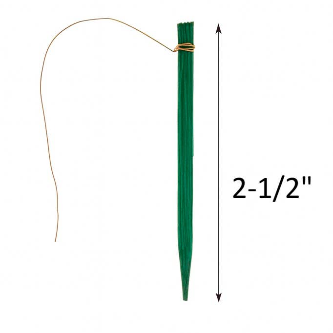 Factory Direct Craft - Wholesale Artificial Flowers - 2-1/2" Green Wired Wood Floral Picks (Pack of 100 pieces)3