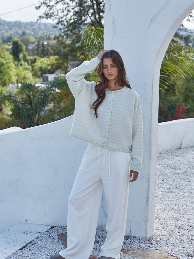 By Together - Wholesale Knit Sweater - Women's - W2537 | Knit Polyester Acrylic Striped Sweater Cardigan 10