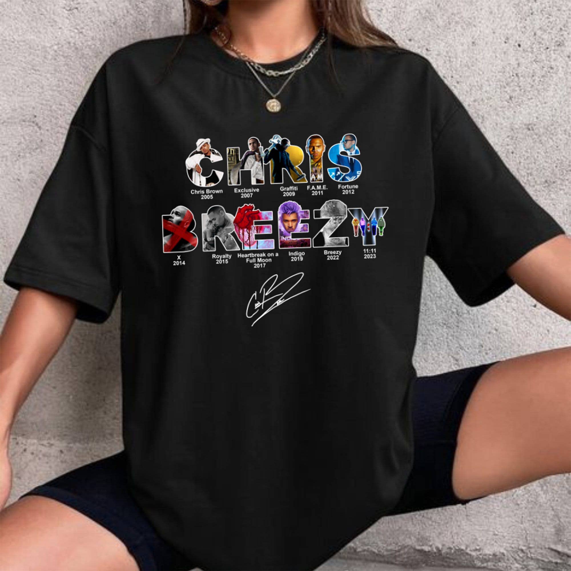 NVC Ecommerce LLC - Wholesale T-Shirt (Graphic) - Women's - Chriis Brezy Full Albums Shirt, Chris Brown Lovers Shirt1