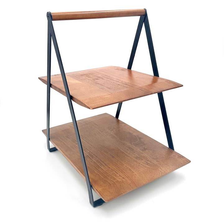 Foldable Two Tiered Food Server Catering Food Tray Portable for wholesale by Sequel Giftables