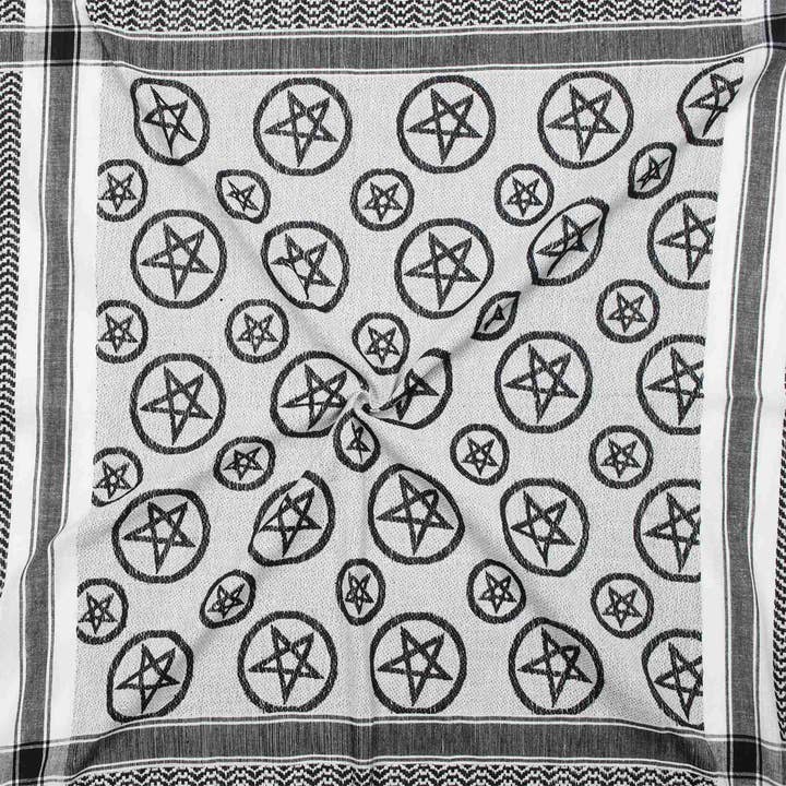 Tribal Trade GmbH – wholesale Scarf – Unisex – Palituch - Pentagram White - Black - Kufiya PLO cloth2
