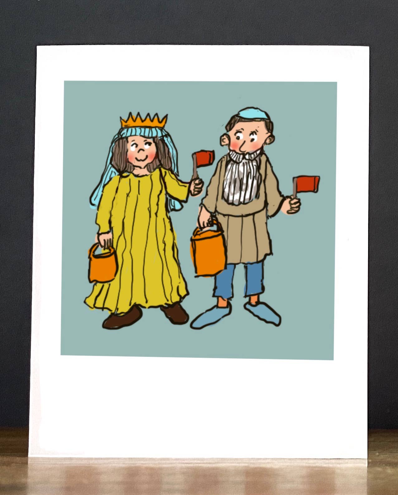 Cards by Charlot - Wholesale Everyday Greeting Card - Purim:  Esther and Mordecai0