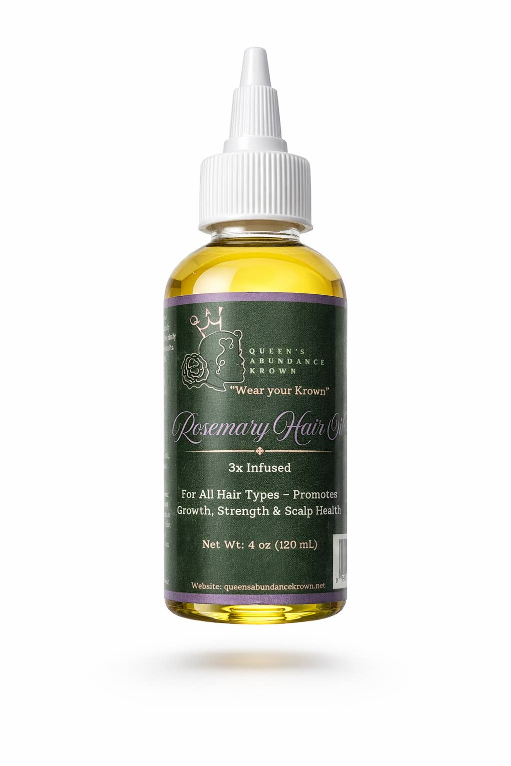 Queen's Abundance Krown - Wholesale Hair Oil - Nourishing Growth Rosemary Hair Oil | Strengthen, Hydrate & Promote Healthy Hair 4oz