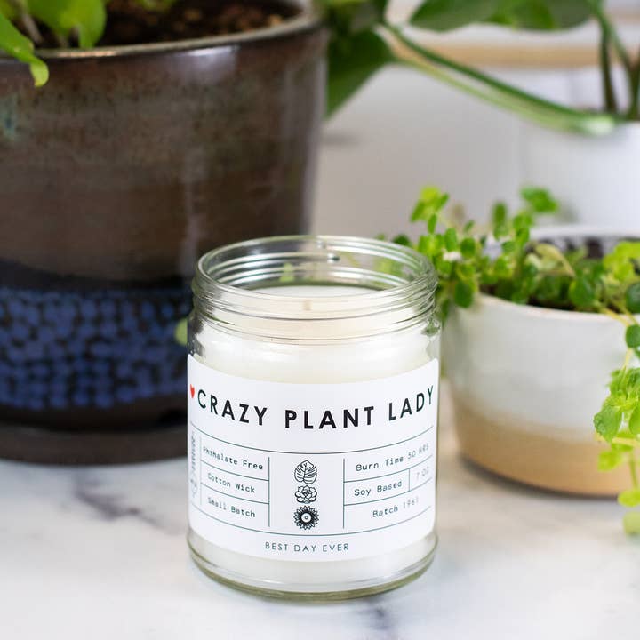 Rambling Caravan - Wholesale Jar/Filled Candle - Crazy Plant Lady Candle10