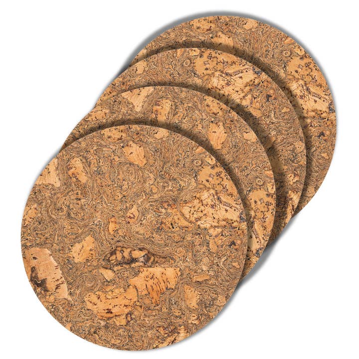 Rund Naturkork Bordstablett Set med 4 - Grå för wholesale av YOD&CO