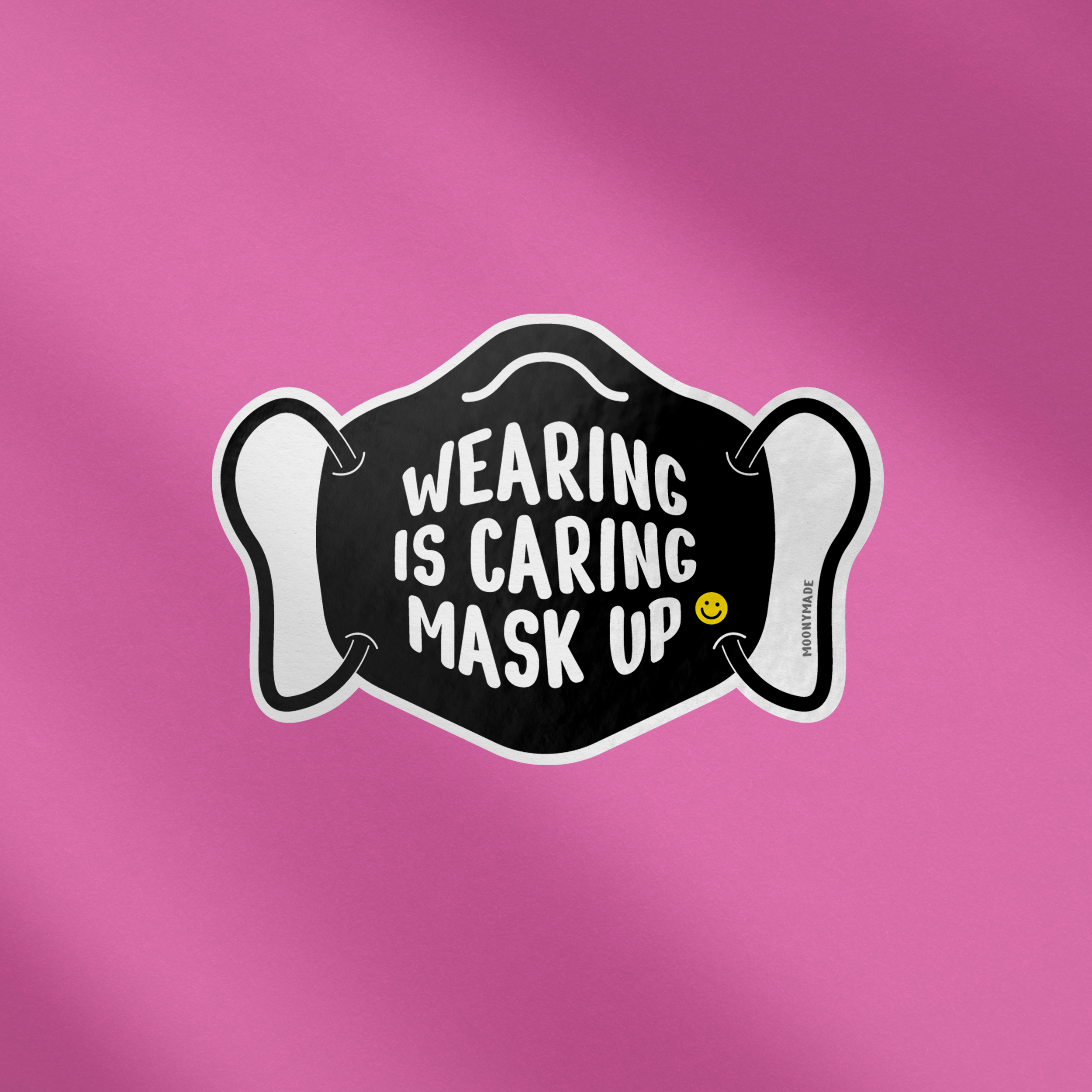 Moonymade - Wholesale Sticker - Wearing is Caring Mask Up Fundraiser Vinyl Sticker2