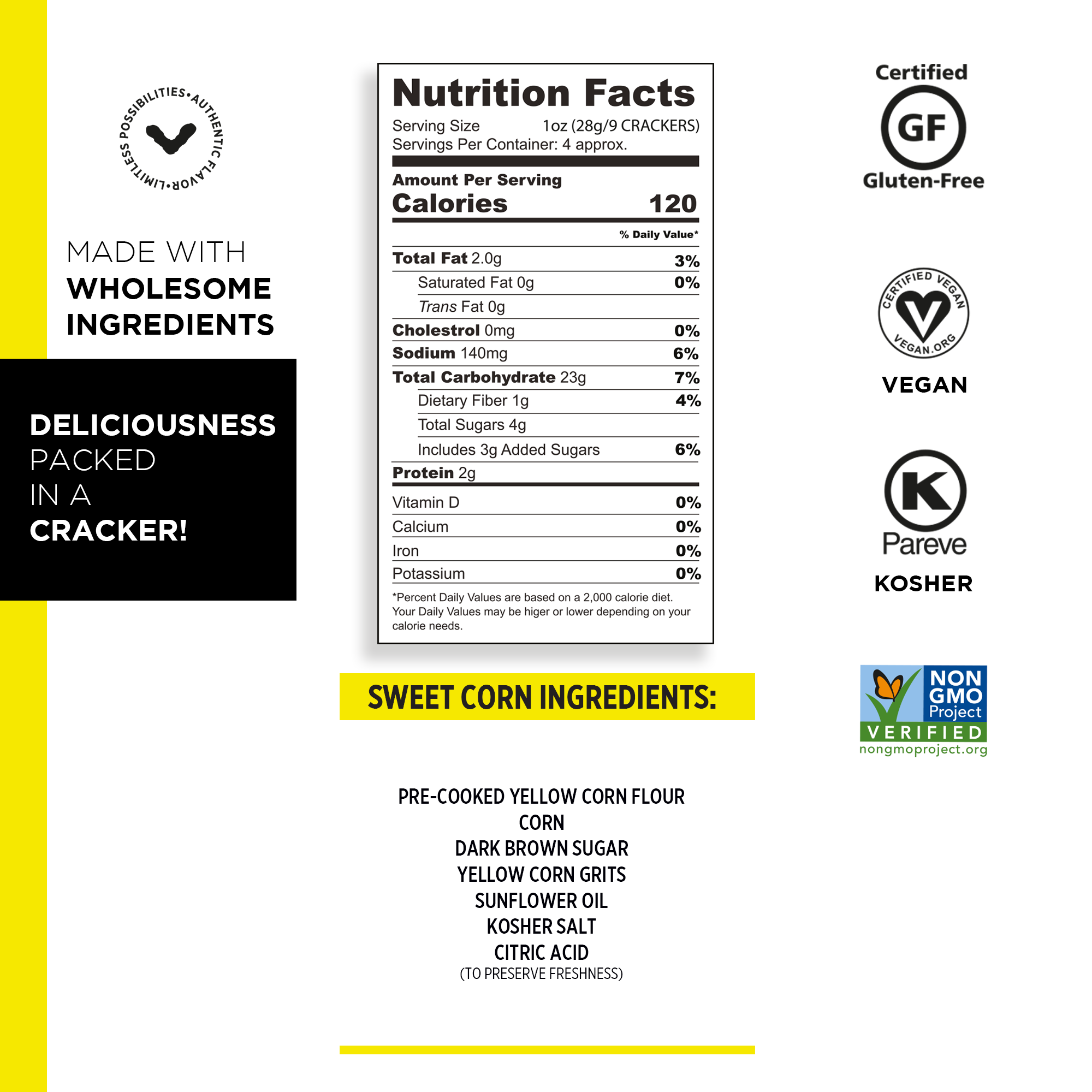 Craize Snacks, INC - Wholesale Crackers - Sweet Toasted Corn Crackers 4oz5