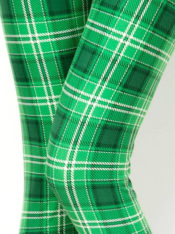 Groene geruite CAPRI stijl legging in ONE SIZE voor wholesale door Love 4 Leggings