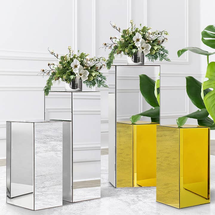 Galore Home - Wholesale Decorative Tabletop Object - 32" Tall - Black Glass Display Column/Pedestal