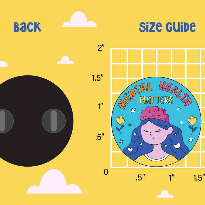 Neha Lee Designs - Wholesale Lapel Pin/Button - Mental health matters enamel pin1