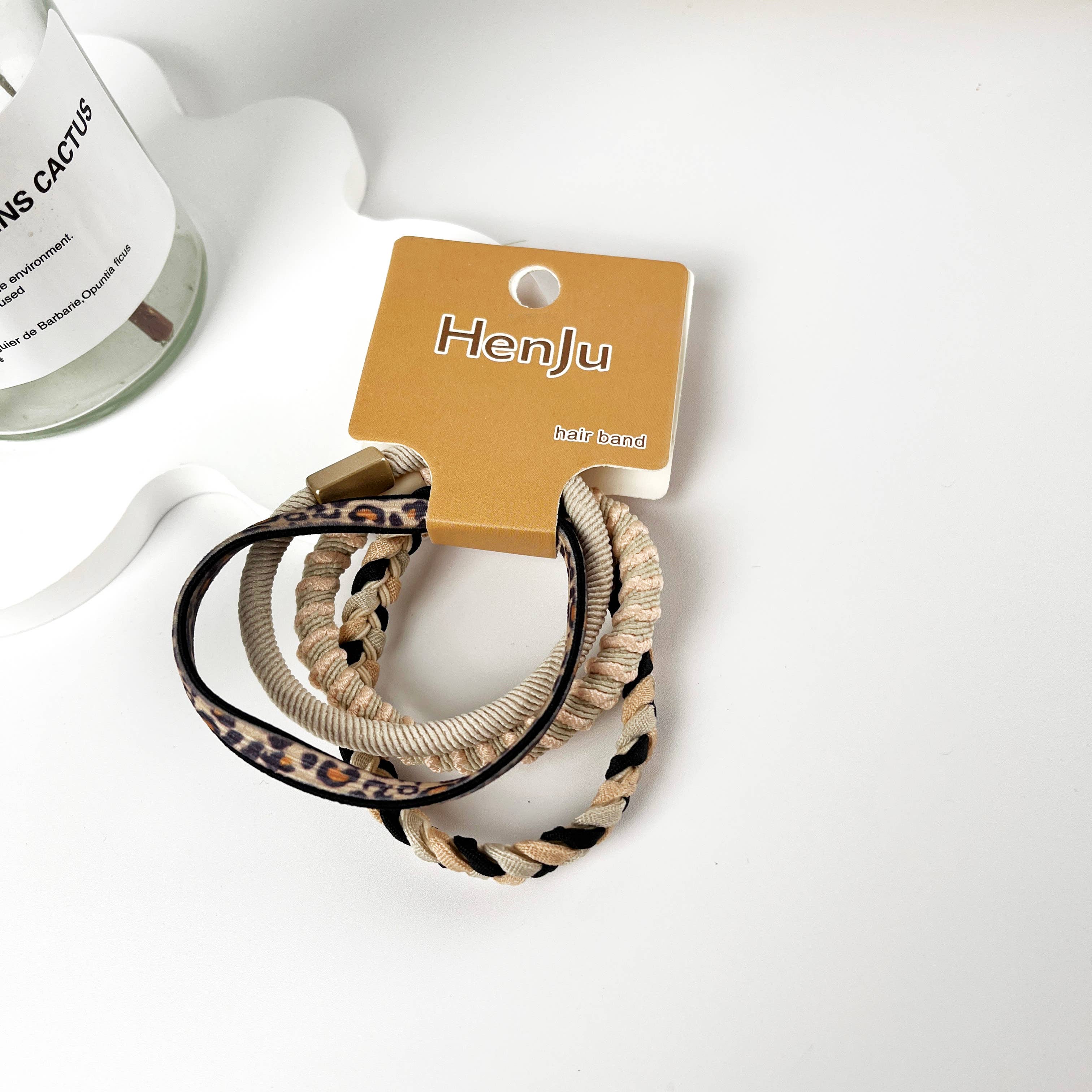 mildstyles - Wholesale Haarelastiekje - Dames - Set van 4 stuks gevlochten hoogelastische haarelastiekjes5