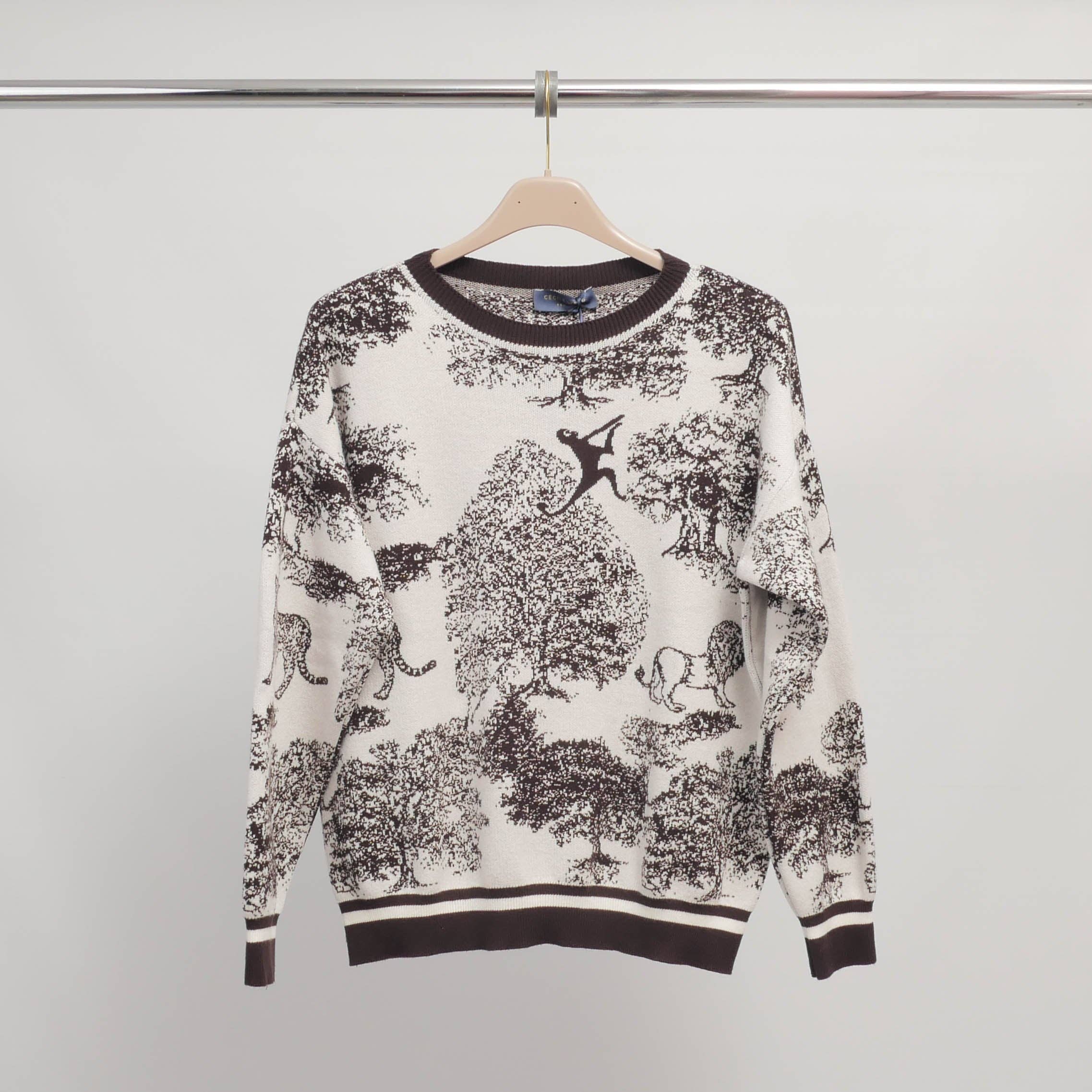 Cecile Wang - Wholesale Knit Sweater - Women's - Jungle print sweater in soft knit – ref MSJ769172