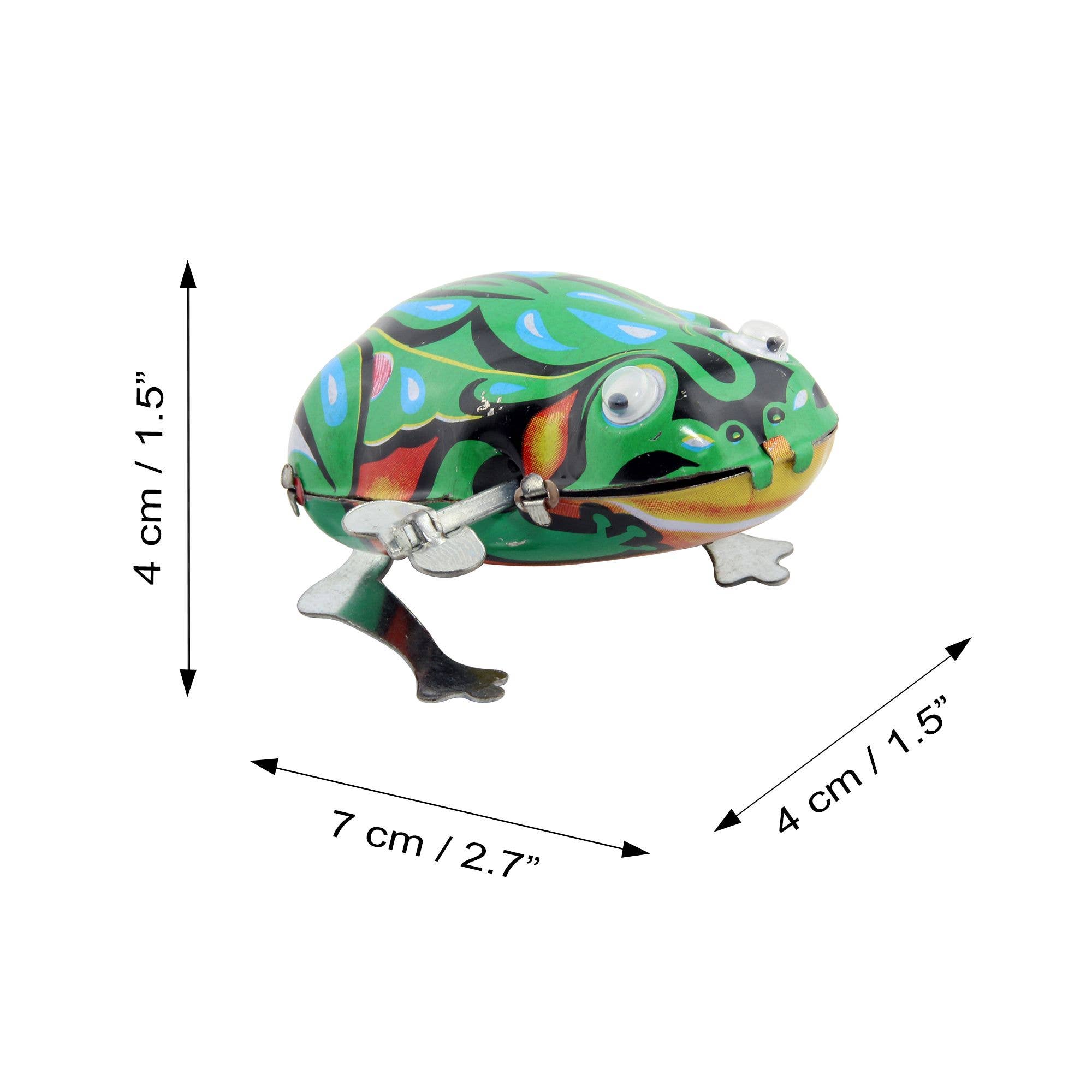 Tribal Trade GmbH - Wholesale Classic Toy - Kids - Tin toy frog with wiggly eyes small tin frog4