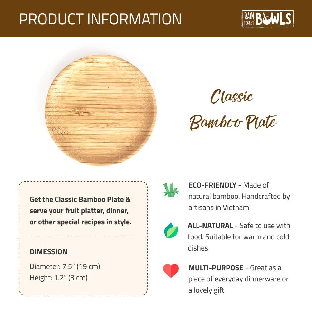 Rainforest Bowls – wholesale Dinner plate – Classic Bamboo Plate3
