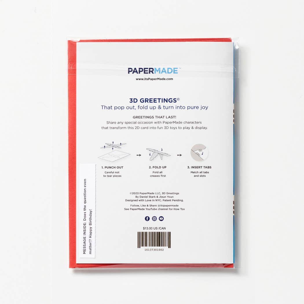 PaperMade - Wholesale Birthday Card - 3D Birthday Cake Greeting Card- Cake is the Answer!4