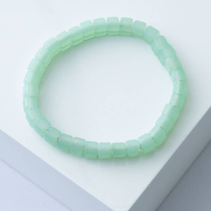 Noonday Collection - Wholesale Beaded Bracelet - Opaque Glass Bracelet, Seafoam