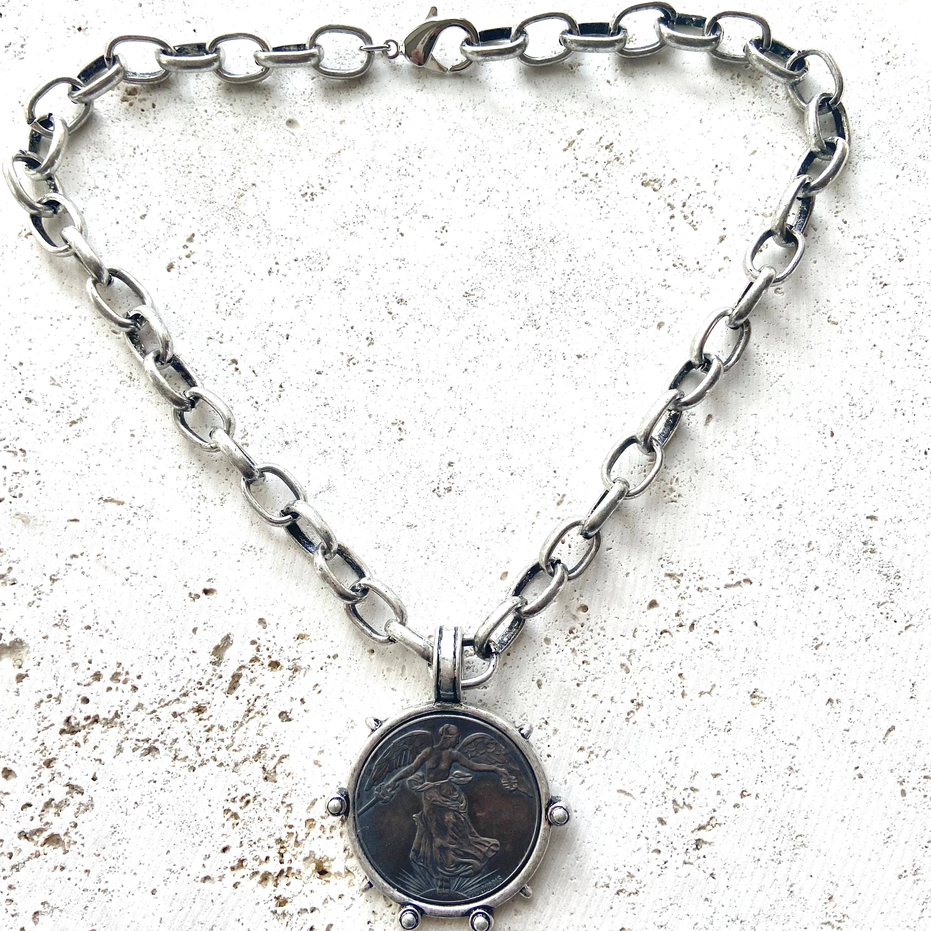 VB&CO Designs Handmade Jewelry - Wholesale Pendant/Charm Necklace - Medallion French Angel coin necklace boutique  jewelry5