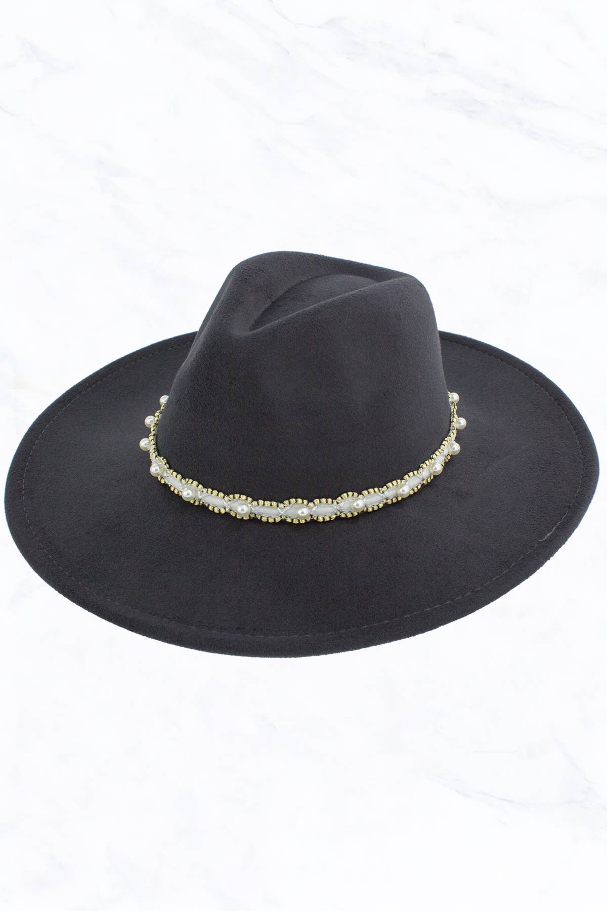 Suzie Q USA - Wholesale Fedora - Women's - Big Brim Peach Heart Top Jazz Hat with Pearl Belt4