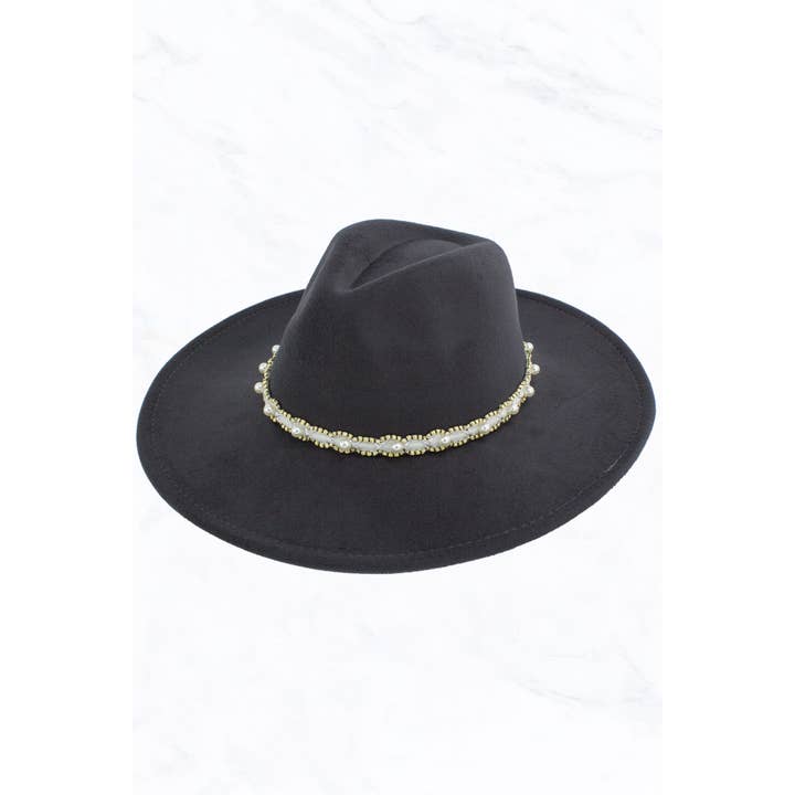 Suzie Q USA - Wholesale Fedora - Women's - Big Brim Peach Heart Top Jazz Hat with Pearl Belt4