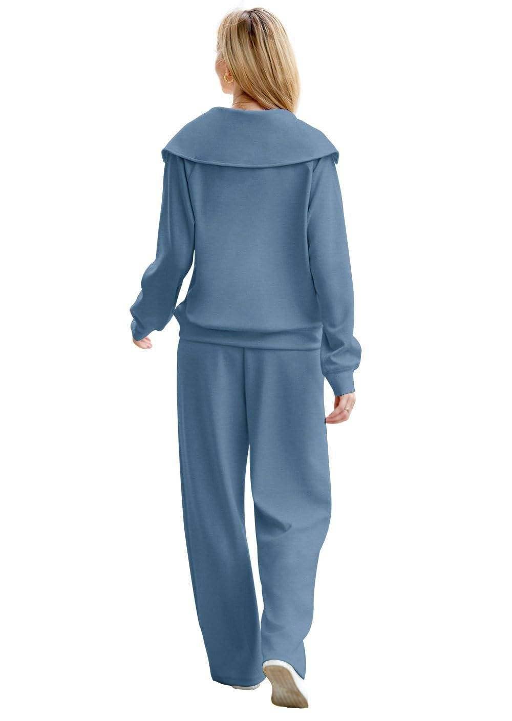 Queen Fashion - Wholesale Top & Skirt Set - Women's - long sleeved sweater wide leg pants two piece set92