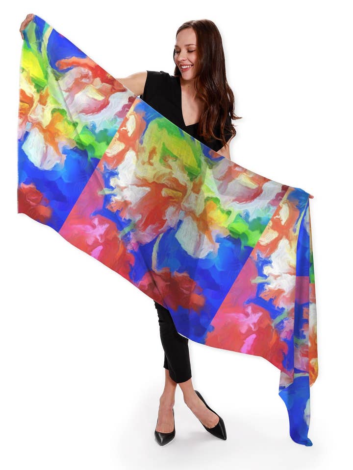 "Kori's Bouquet" Beechwood Scarf for wholesale by Lady Barbara Pinson Artist