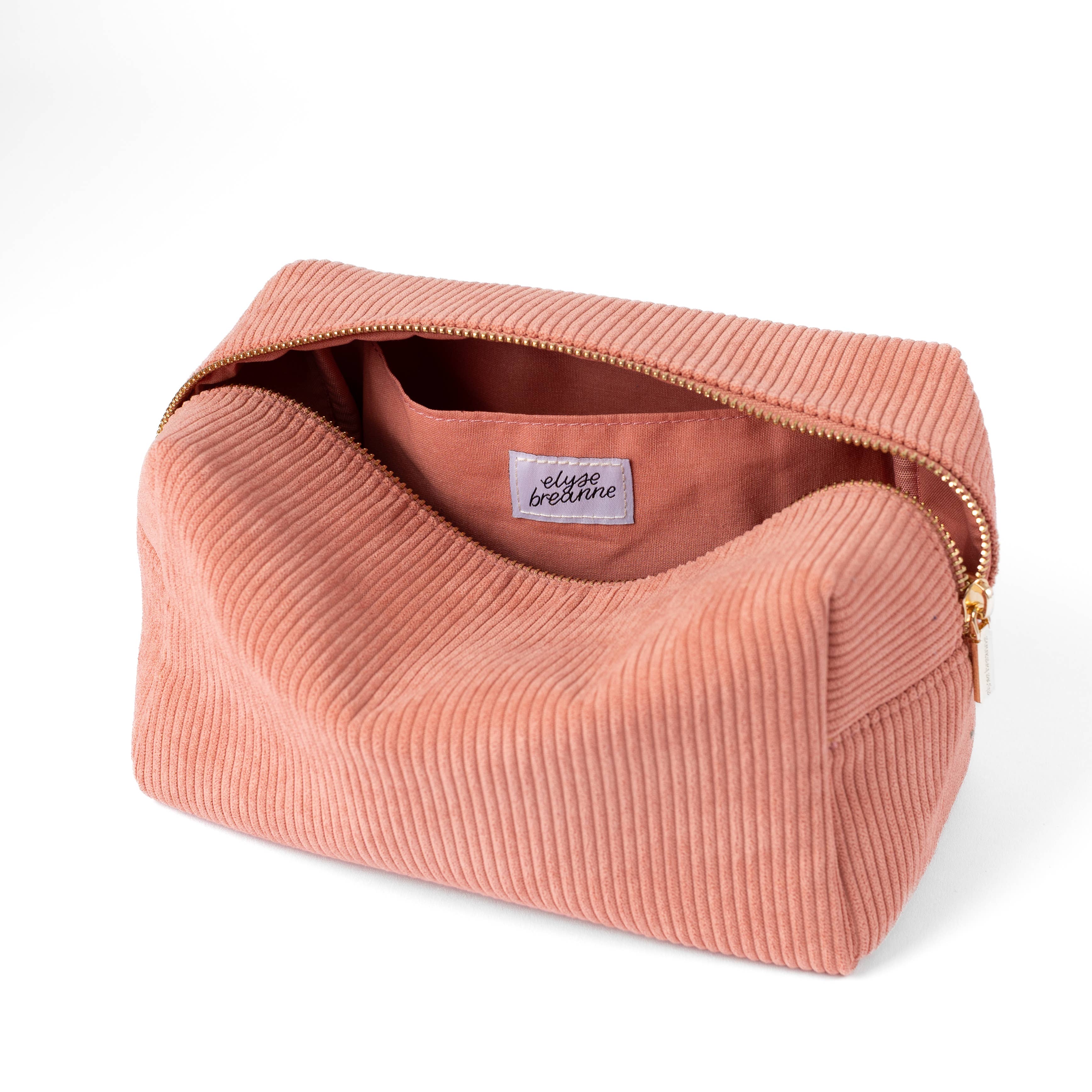 Elyse Breanne Design - Wholesale Makeup/Cosmetic Bag - Peony Corduroy Cosmetic Bag1