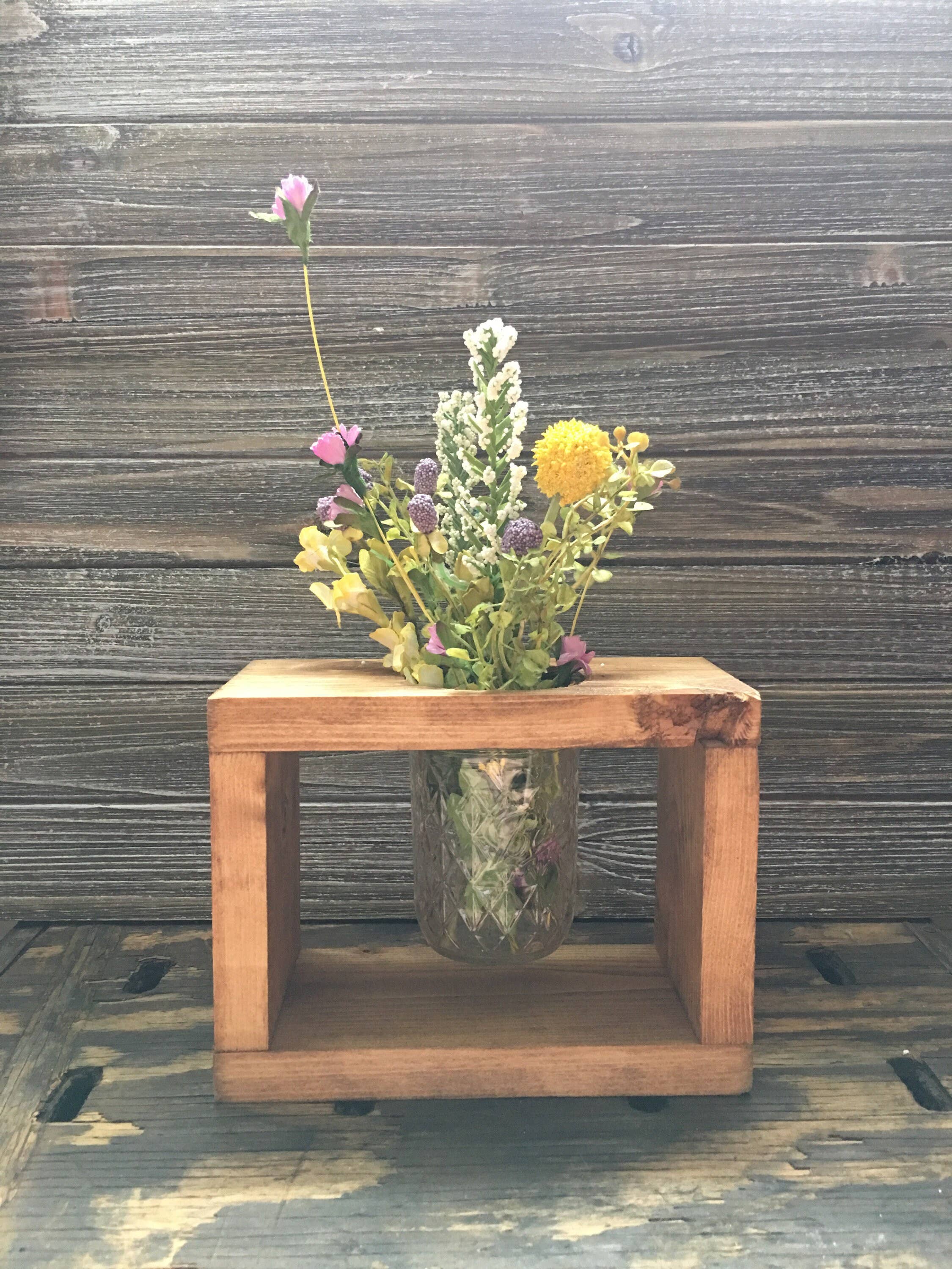 From the Field PGH – wholesale Vase – Wooden Mason Jar Vase - Rustic Decor - Wedding Centerpiece2