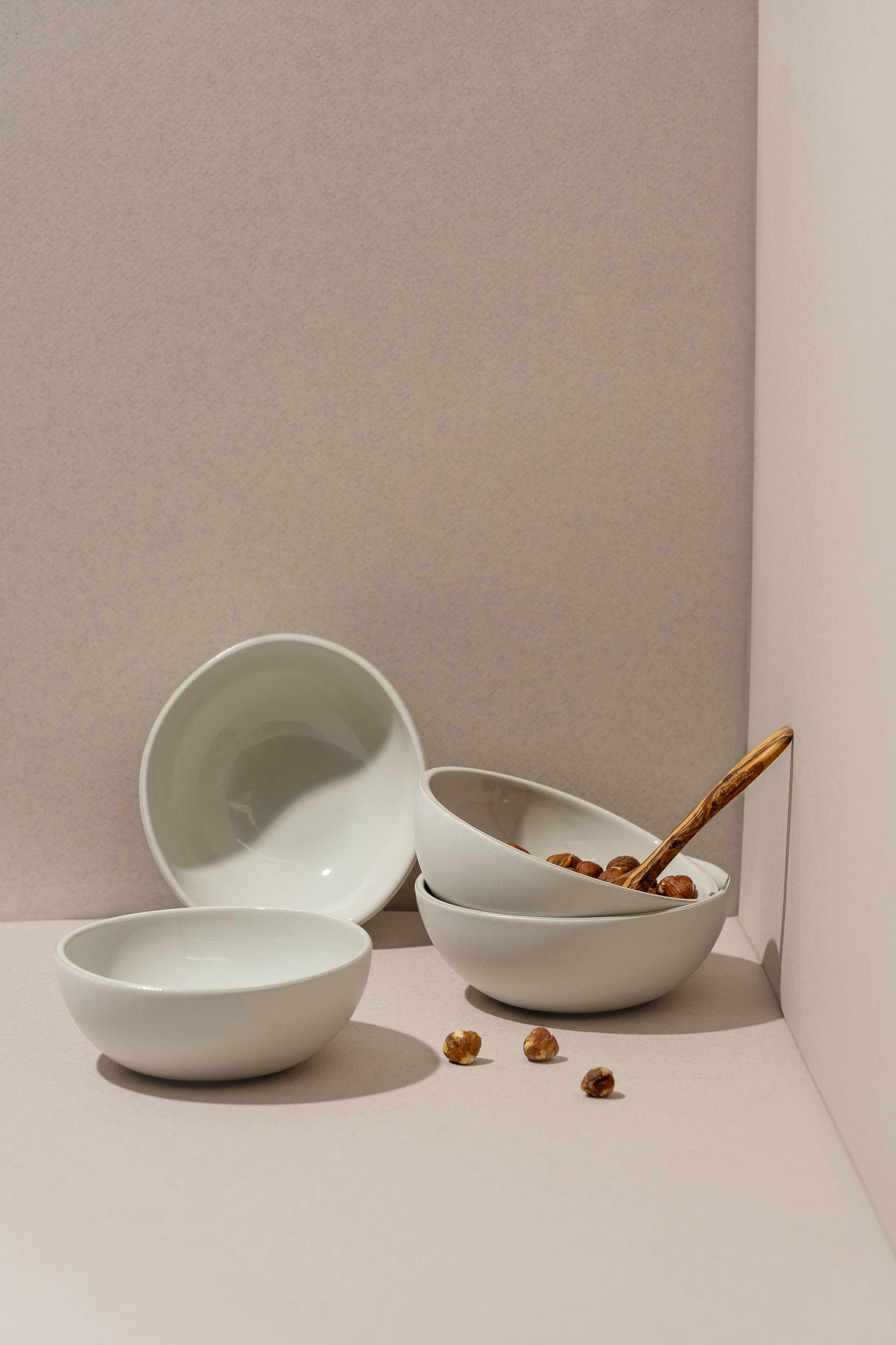 GHARYAN Stoneware & Olive Wood Tableware | Ships from USA - Wholesale Bowl - Handmade Stoneware Cereal Bowl | Dadasi 10 oz5