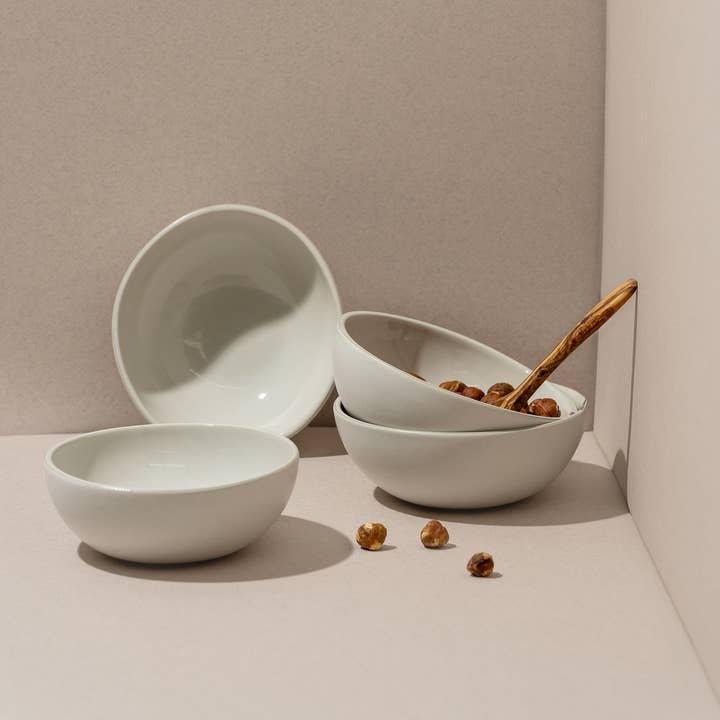 GHARYAN Stoneware & Olive Wood Tableware | Ships from USA - Wholesale Bowl - Handmade Stoneware Cereal Bowl | Dadasi 10 oz5