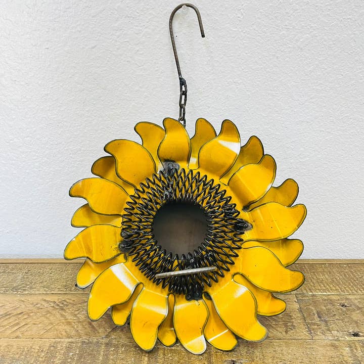 Rustic Farm - Vente Nichoir - Nichoir en forme de tournesol, décoration de jardin en métal - C-20