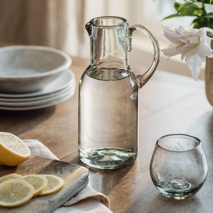 Villa Lua Home - Wholesale Drinking Glass/Cup - Hand-etched Ronde Blown Glass