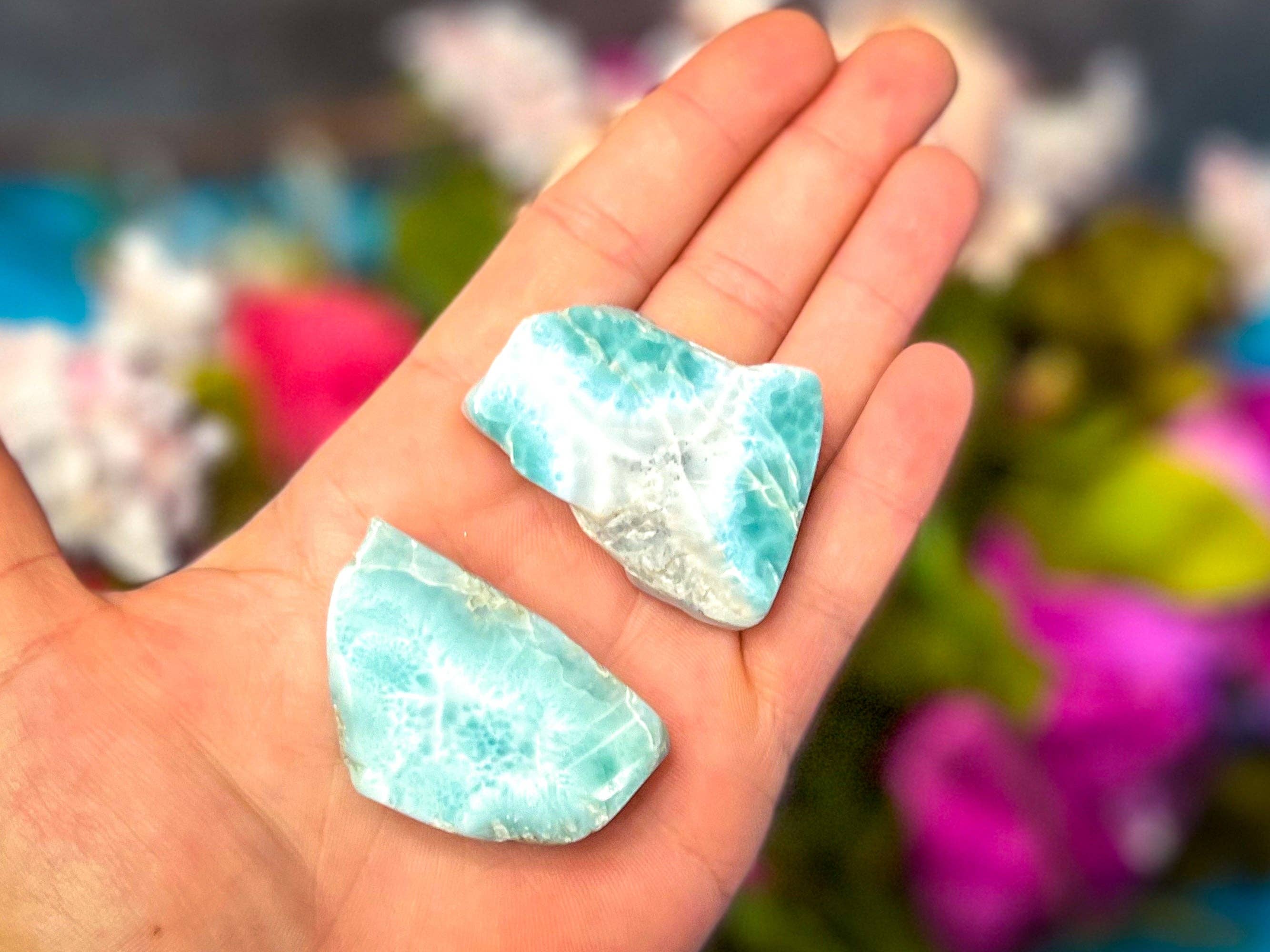 Mandala Gems - Venta al por mayor Piedras/cristales espirituales - Láminas pulidas de larimar de buena calidad6