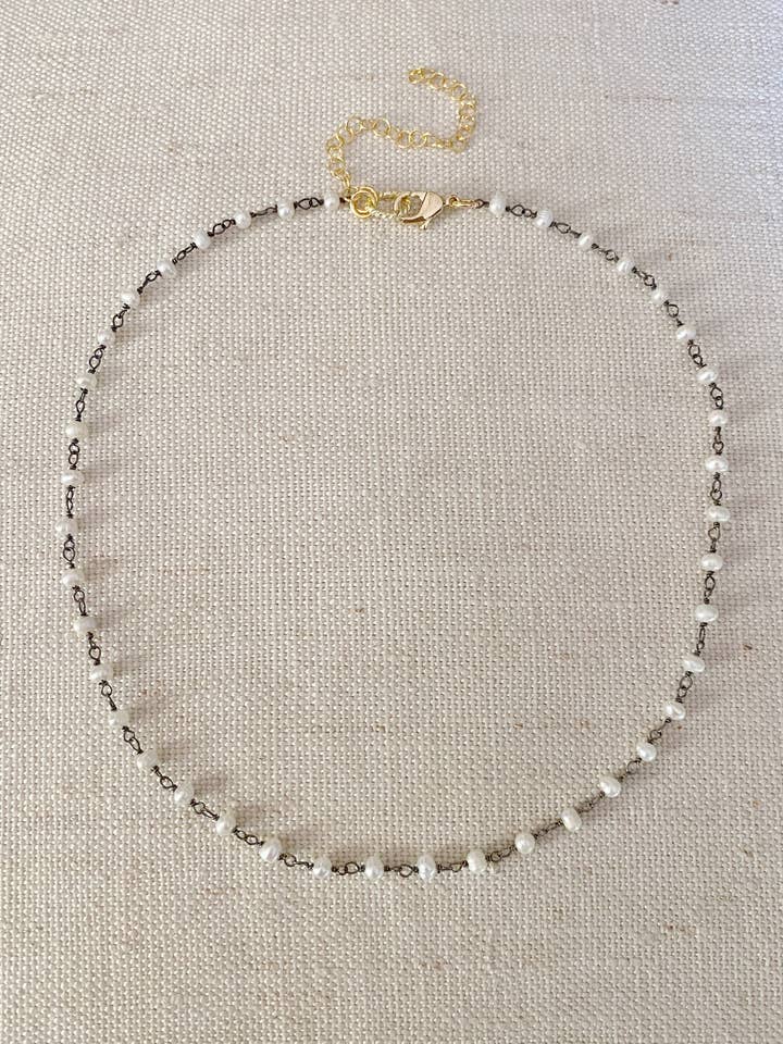 Choker de rosario de perlas para venta al por mayor de Summer Love Designs