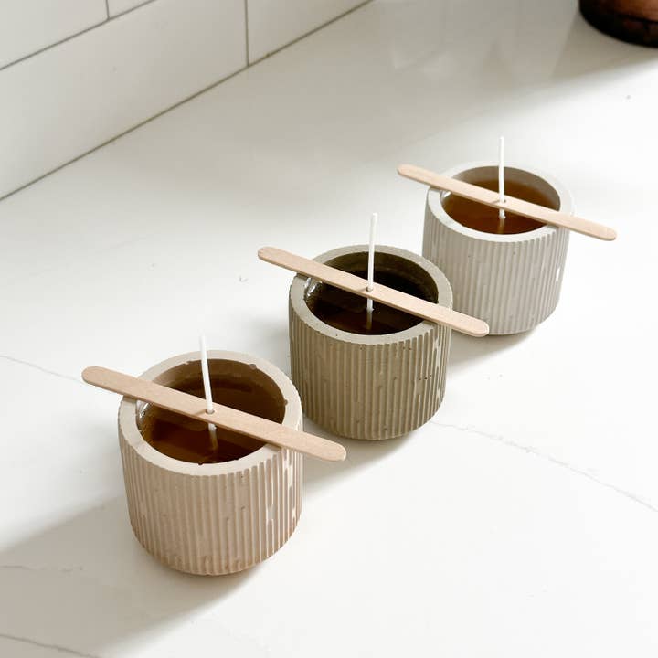 Moderniche - Wholesale Candle Holder - 4oz Empty Round Concrete Jar - Abstract Design7