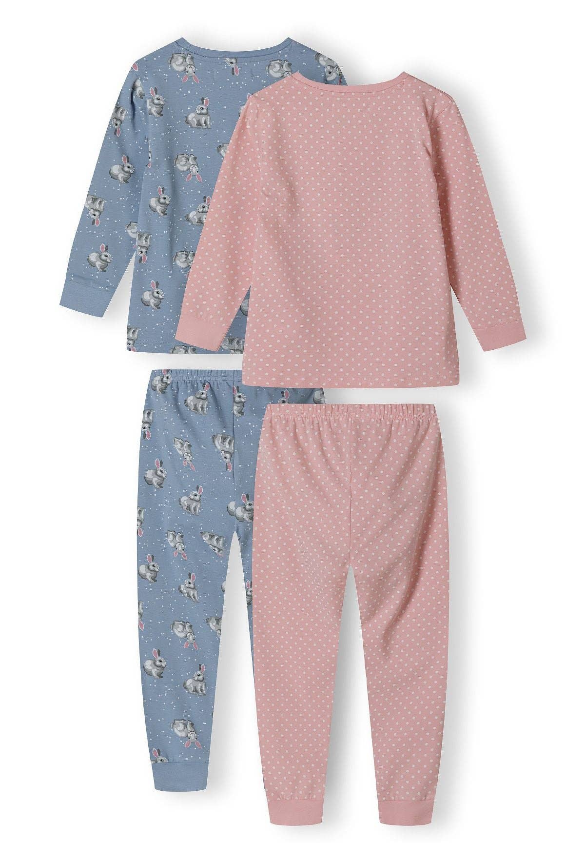 ljusblå Flickor 2-pack långärmade pyjamas med ribbade muddar ljusblå 9m-8y för wholesale på Faire3