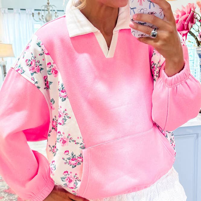 Floral Patchwork Pockets Stand Collar Pullover Top CY170 and other Purchase Wholesale drop shipping. Free Returns & Net 60 Terms on Faire trending on Faire.