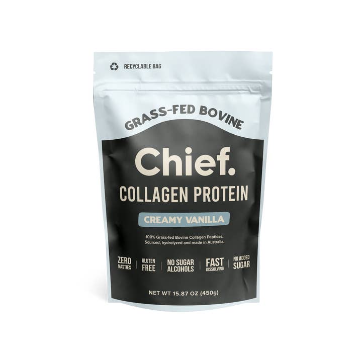 Poudre de Protéine de Collagène - Vanille Crémeuse (30 portions) pour la vente par Chief Nutrition USA