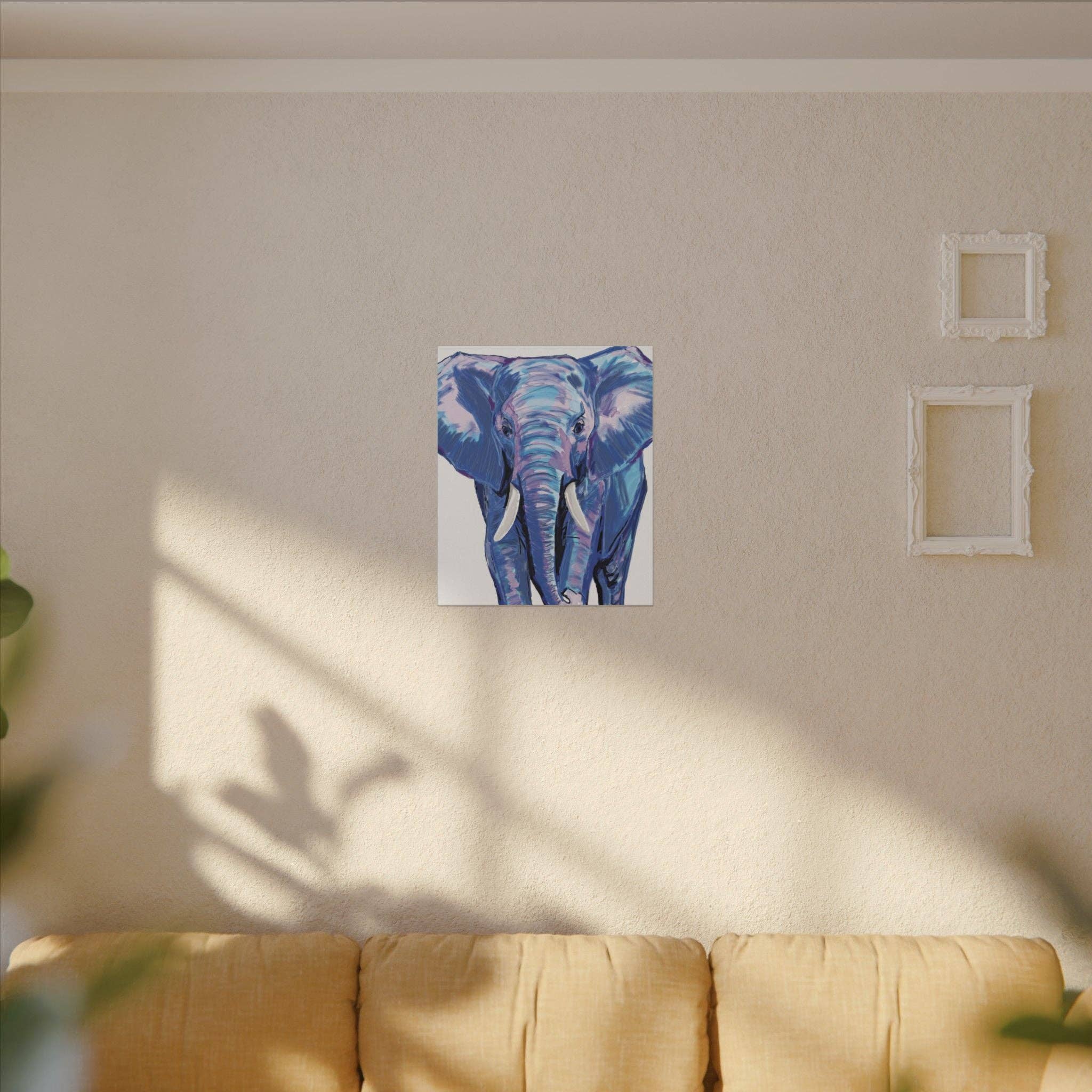 Blue Cava - Wholesale Art Print - Blue and Pink Elephant Canvas Art - Colorful Elephant Wall Décor55