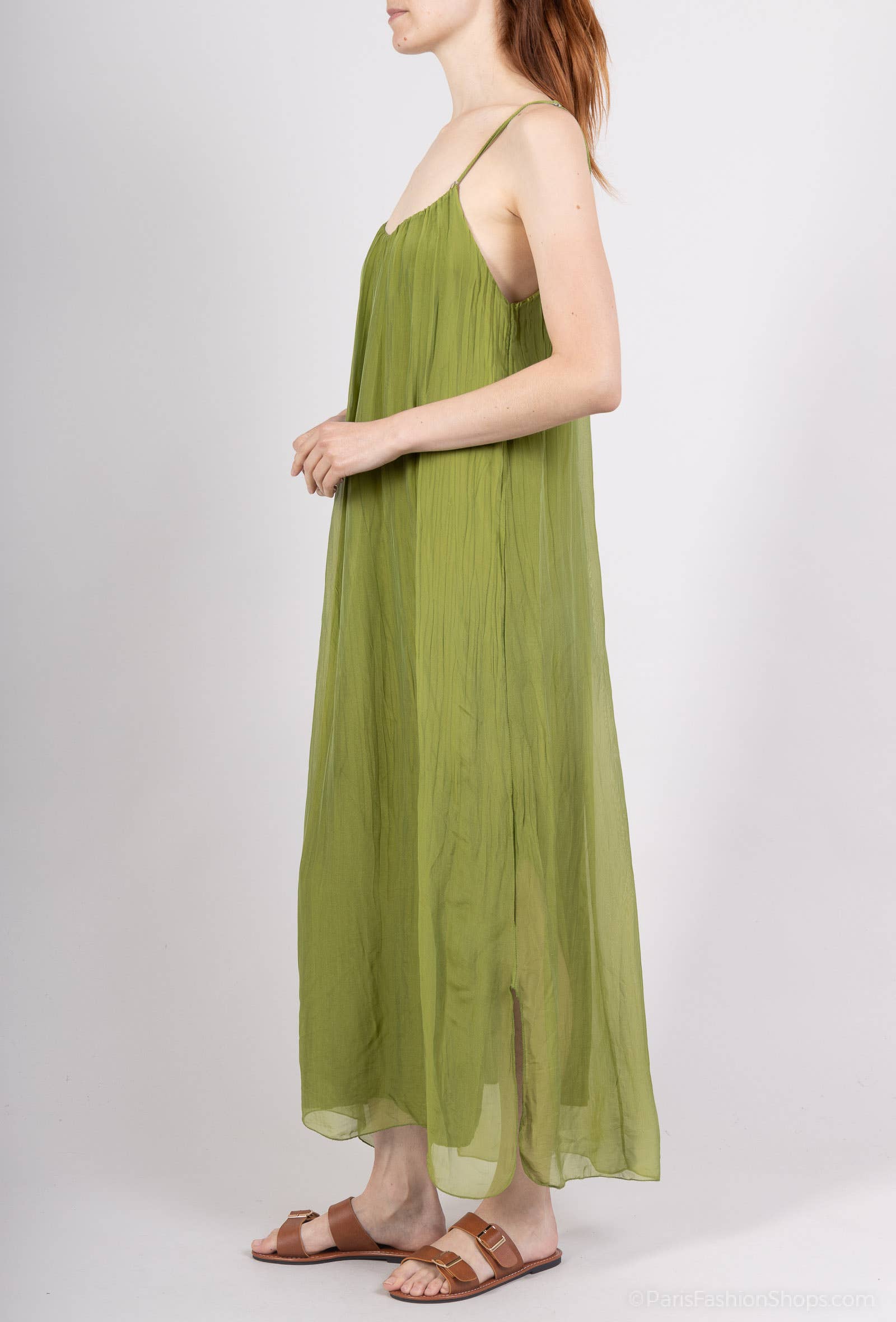 Shyloh - Wholesale Dress - Women's - Long silk dress with adjustable straps 3048027