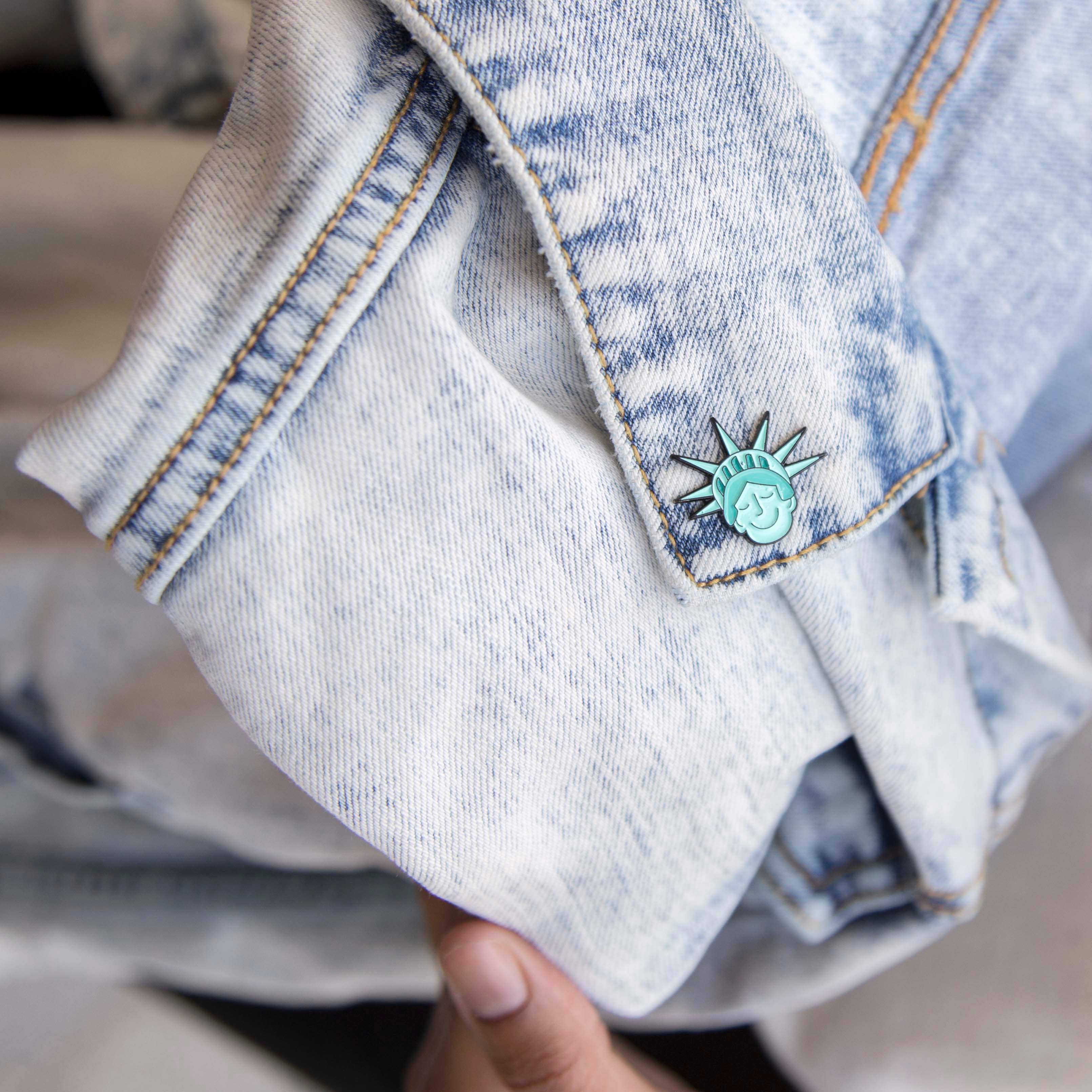 CaraCaraNYC - Wholesale Lapel Pin/Button - Sweet Lady Liberty 1" Enamel Pin3